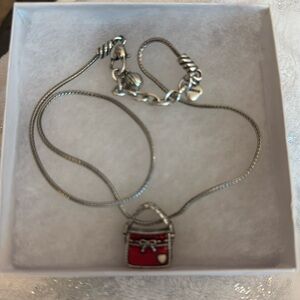 Vintage Allison Brighton Red Purse Necklace